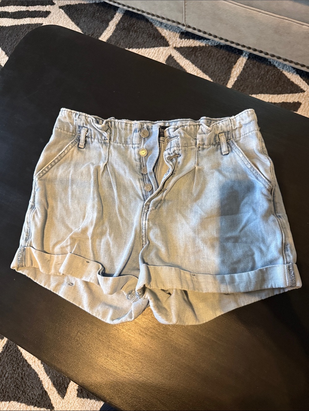 Hollister Light Blue Denim Roll-Hem Women's Shorts